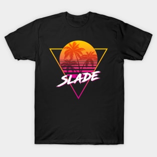 Slade - Proud Name Retro 80s Sunset Aesthetic Design T-Shirt